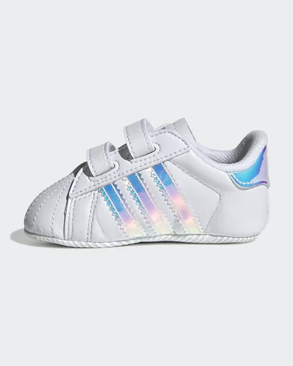 Adidas White Superstar Crib Velcro Shoes For Infants