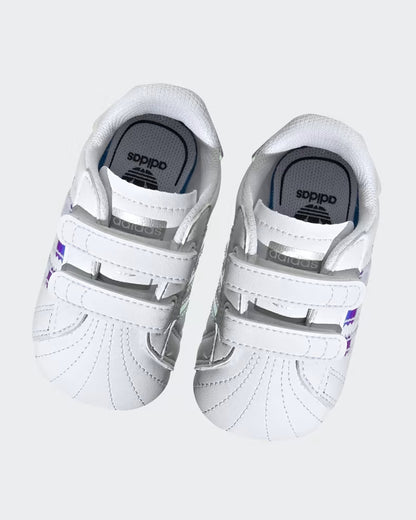 Adidas White Superstar Crib Velcro Shoes For Infants