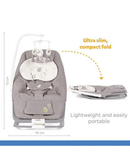 Joie Dreamer Rocker & Bouncer-3 Position Reclining Seat-2 Position Adjustable Leg Rest-With Removable & Rotating Toy Bar-Battery Operated-6 Months Warranty-Upto 9 Kg-Fern