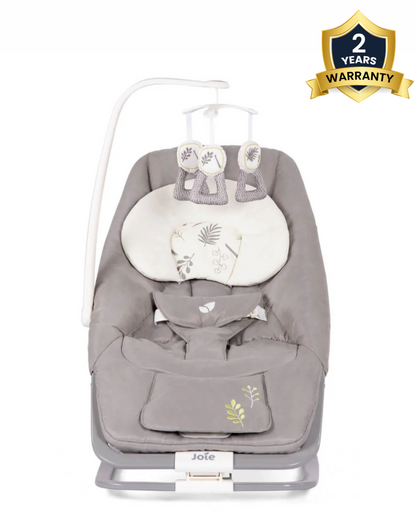 Joie Dreamer Rocker & Bouncer-3 Position Reclining Seat-2 Position Adjustable Leg Rest-With Removable & Rotating Toy Bar-Battery Operated-2 Years Warranty-Upto 9 Kg-Fern