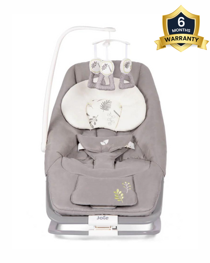 Joie Dreamer Rocker & Bouncer-3 Position Reclining Seat-2 Position Adjustable Leg Rest-With Removable & Rotating Toy Bar-Battery Operated-6 Months Warranty-Upto 9 Kg-Fern