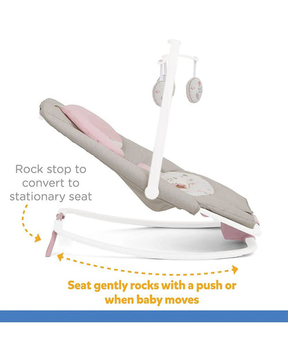 Joie Dreamer Rocker & Bouncer-3 Position Reclining Seat-2 Position Adjustable Leg Rest-With Removable & Rotating Toy Bar-Battery Operated-6 Months Warranty-Upto 9 Kg-Flowers Forever