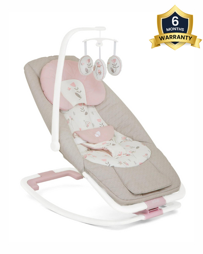 Joie Dreamer Rocker & Bouncer-3 Position Reclining Seat-2 Position Adjustable Leg Rest-With Removable & Rotating Toy Bar-Battery Operated-6 Months Warranty-Upto 9 Kg-Flowers Forever