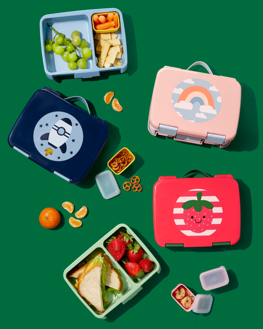 Skip Hop Spark Style Bento Lunch Box-With Microwave Safe Tray-Rocket-For Feeding Infants