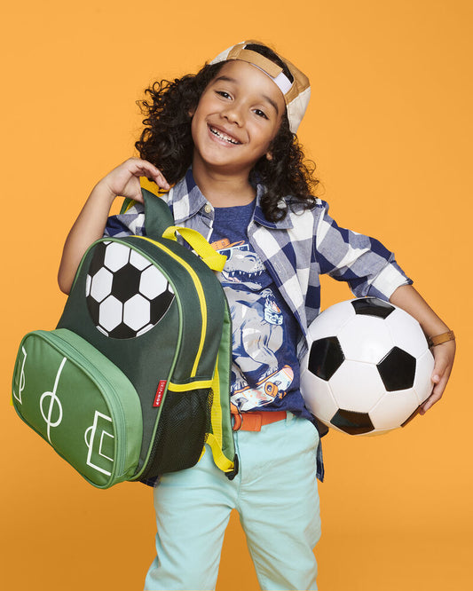 Skip Hop Spark Style Little Kid Backpack-Soccer Football-With Mesh Bottle Pocket & Adjustable Padded Shoulder Straps