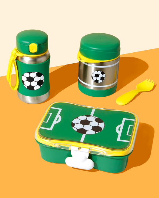 Skip Hop Spark Style Lunch Kit-4-Piece Set-With Leakproof Lid-Soccer-For Feeding Infants