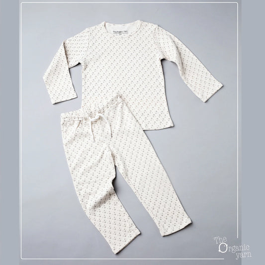 Kicks & Crawl Off White Smart Casuals-The Star Set-Cotton-For Infants