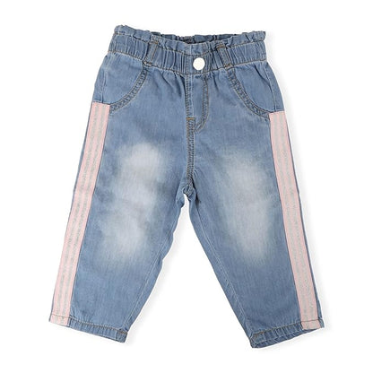 Kicks & Crawl Blue Jeans-Side Stripes-Cotton Denim-For Infants