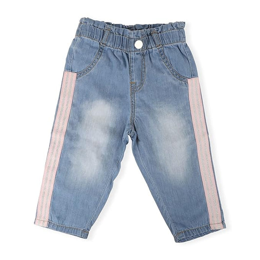 Kicks & Crawl Blue Jeans-Side Stripes-Cotton Denim-For Infants