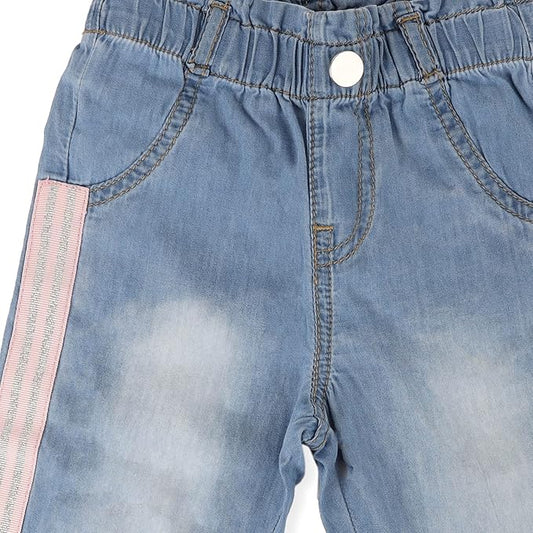 Kicks & Crawl Blue Jeans-Side Stripes-Cotton Denim-For Infants
