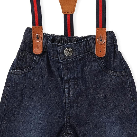 Kicks & Crawl Blue Jeans-Denim Suspender-Cotton Denim-For Infants