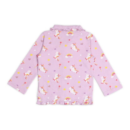 Kicks & Crawl Lilac Nightsuit-Unicorn Love-Cotton-For Infants
