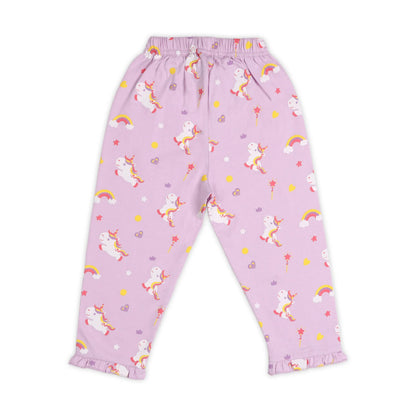 Kicks & Crawl Lilac Nightsuit-Unicorn Love-Cotton-For Infants