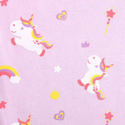 Kicks & Crawl Lilac Nightsuit-Unicorn Love-Cotton-For Infants