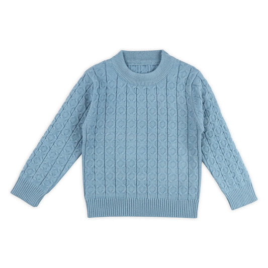 Kicks & Crawl Blue Winter Wear Sweater-Knitted-Cotton Blend-For Infants