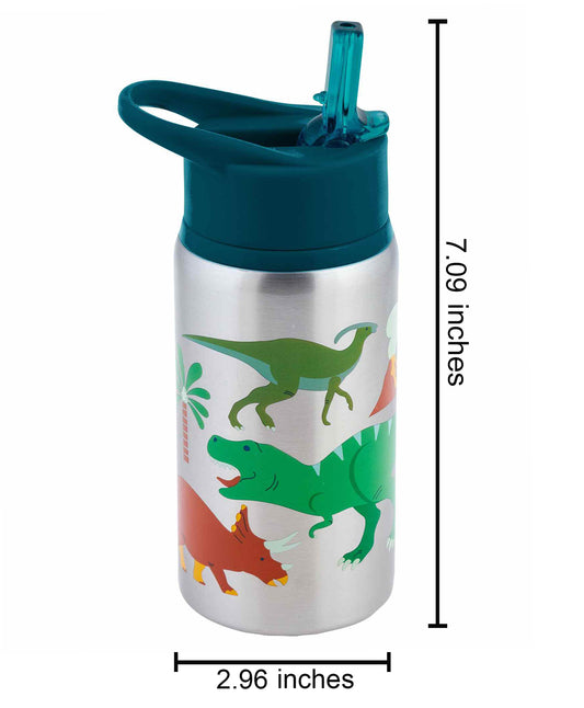 Stephen Joseph-Dino-Stainless Steel Straw Sipper-With Flip Top Spout-532 ml