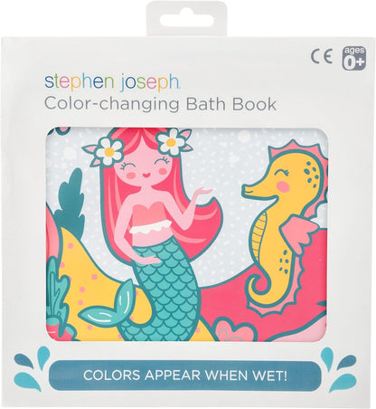 Stephen Joseph Mermaid Color Changing Book-Bath Toy-Floating Pool Toys For Infants