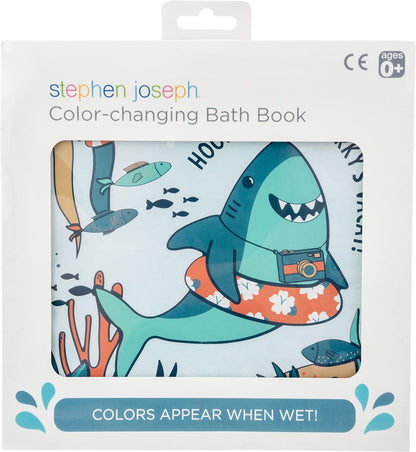 Stephen Joseph Shark Color Changing Book-Bath Toy-Floating Pool Toys For Infants