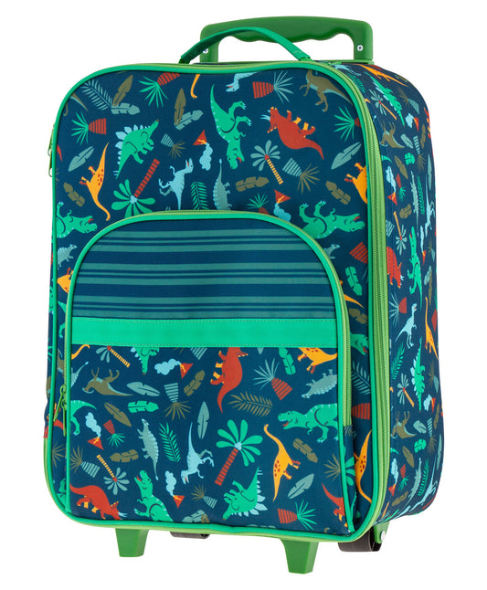 Stephen Joseph Rolling Luggage-Dinosaur-Two Locking Handle Heights-Large Outer Pocket-For Toddlers