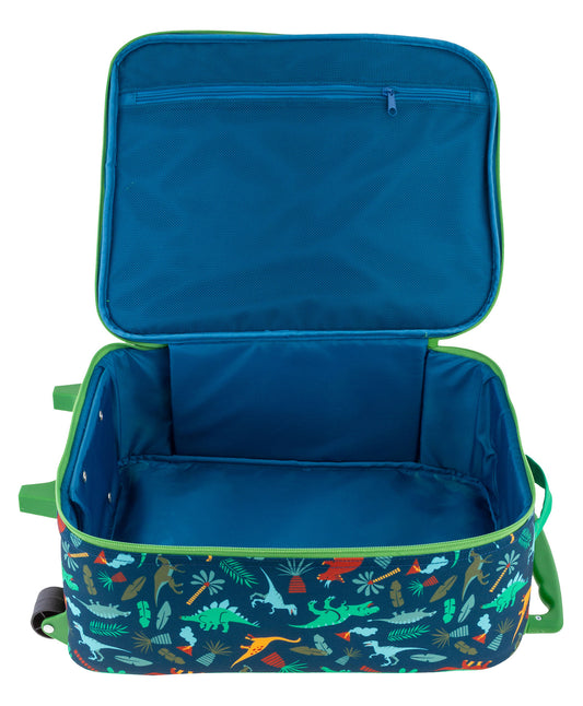 Stephen Joseph Rolling Luggage-Dinosaur-Two Locking Handle Heights-Large Outer Pocket-For Toddlers