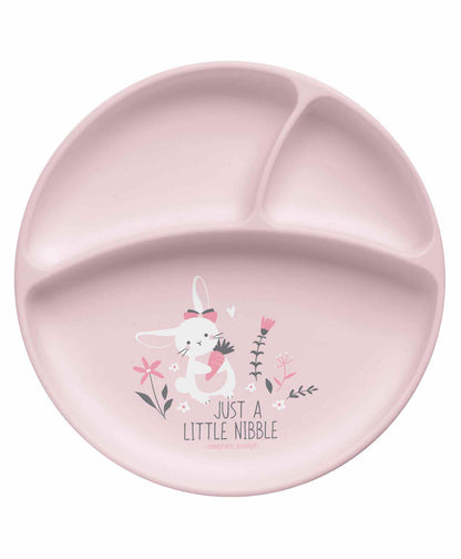 Stephen Joseph 100% Silicone Plate-Bunny-With Suction Base & 3 Divided Sections-For Feeding Infants