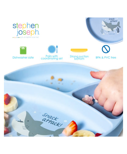 Stephen Joseph 100% Silicone Plate-Bunny-With Suction Base & 3 Divided Sections-For Feeding Infants