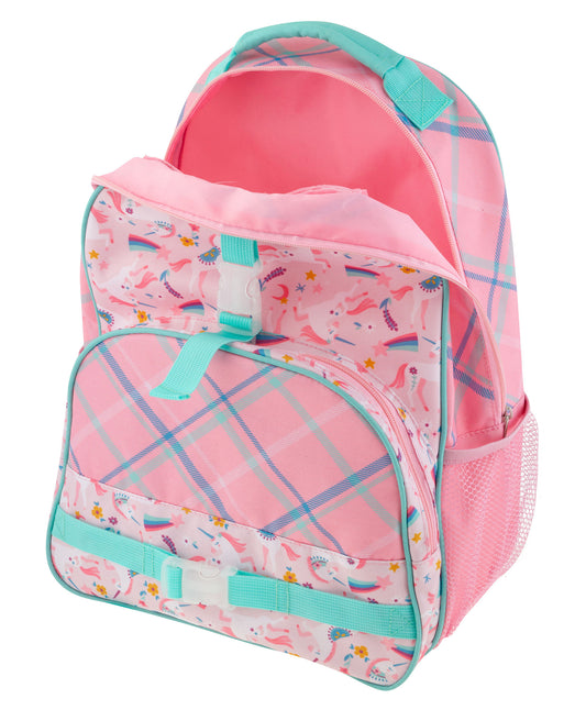 Stephen Joseph All Over Print Backpack-Unicorn-Cushioned Adjustable Straps-Two Mesh Bottle Pockets-Cushioned Adjustable Straps-For Toddlers