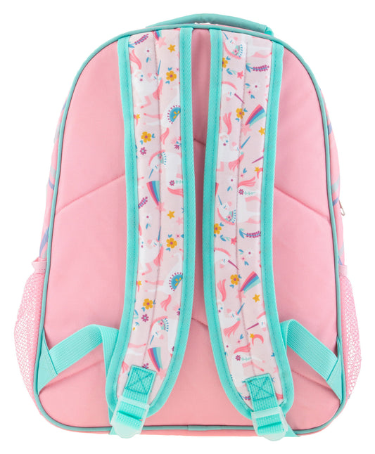 Stephen Joseph All Over Print Backpack-Unicorn-Cushioned Adjustable Straps-Two Mesh Bottle Pockets-Cushioned Adjustable Straps-For Toddlers