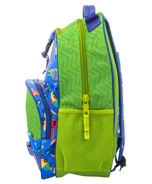 Stephen Joseph All Over Print Backpack-Transportation-Cushioned Adjustable Straps-Two Mesh Bottle Pockets-Cushioned Adjustable Straps-For Toddlers