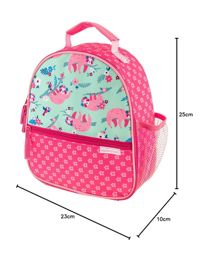 Stephen Joseph All Over Print Lunch Box-Sloth-Side Mesh Pockets-Insulated Compartments-For Toddlers