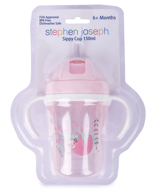 Stephen Joseph-Sloth-Straw Sippy Cup-With Removable Handles-150 ml