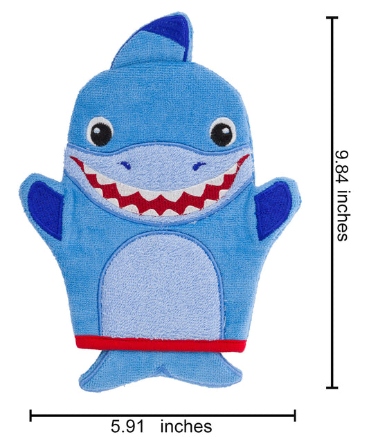 Stephen Joseph Bath Mitt With Finger Puppet Baby Bath Glove-Shark