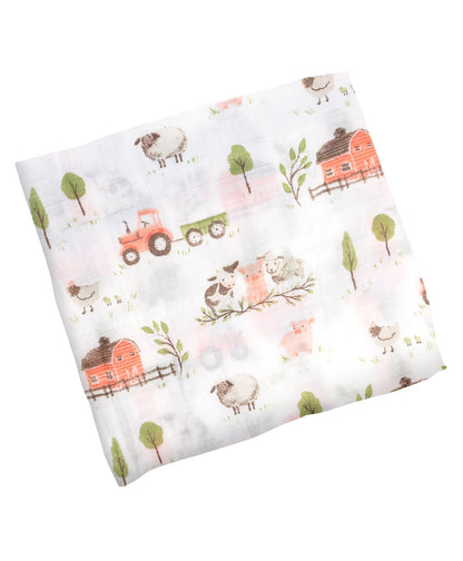 Stephen Joseph Baby Blanket-100% Cotton Muslin-Farm-For Infants