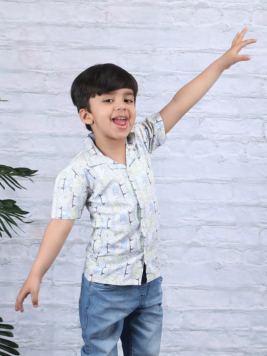 Polka Tots Multicolor Shirt-Abstract-Cotton-For Infants