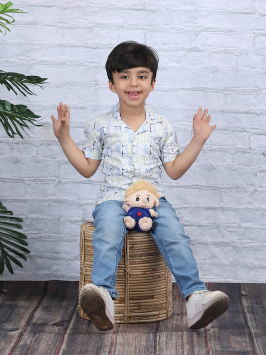 Polka Tots Multicolor Shirt-Abstract-Cotton-For Infants