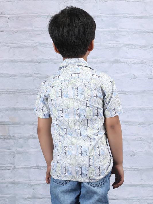 Polka Tots Multicolor Shirt-Abstract-Cotton-For Infants