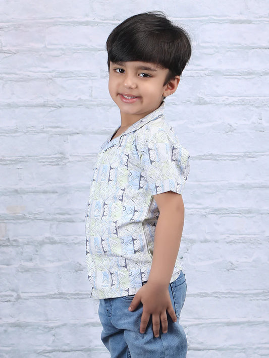 Polka Tots Multicolor Shirt-Abstract-Cotton-For Infants