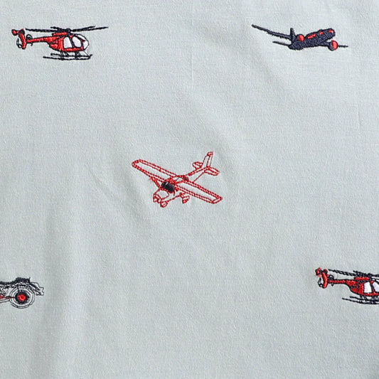Polka Tots Light Grey T-shirt-Helicopter-Cotton-For Infants
