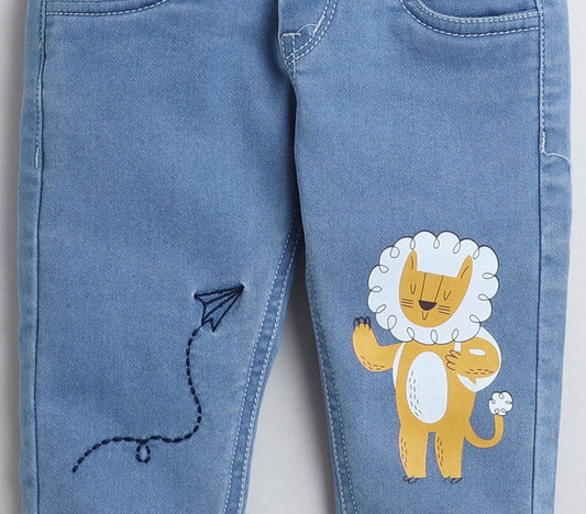 Polka Tots Blue Jeans-Lion-Denim-For Infants