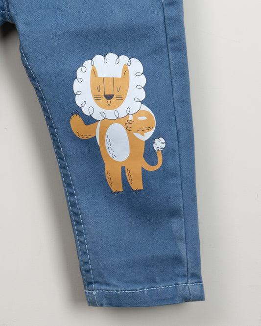 Polka Tots Blue Jeans-Lion-Denim-For Infants