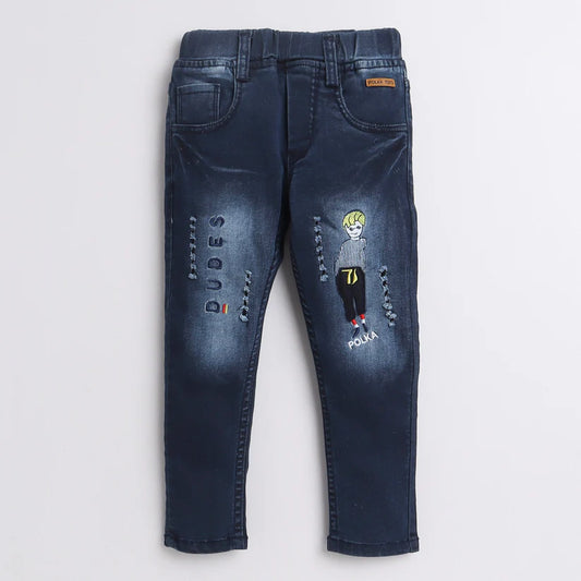 Polka Tots Blue Jeans-Dude-Denim-For Infants