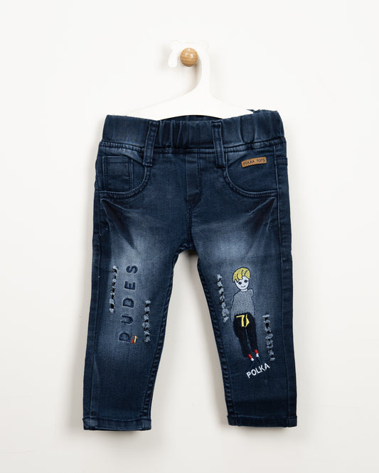 Polka Tots Blue Jeans-Dude-Denim-For Infants