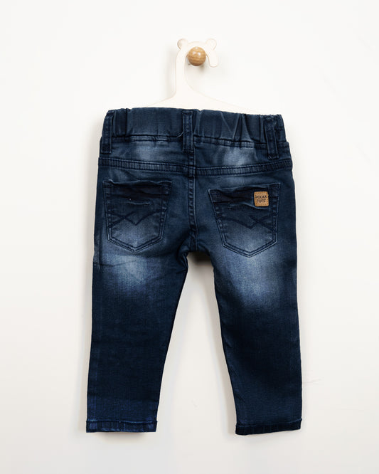 Polka Tots Blue Jeans-Dude-Denim-For Infants