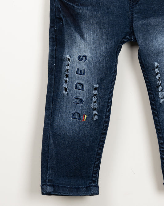 Polka Tots Blue Jeans-Dude-Denim-For Infants