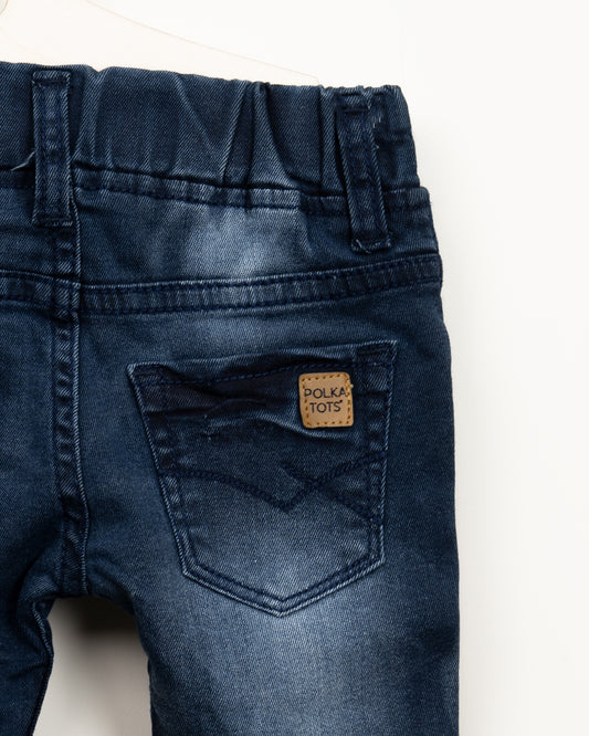 Polka Tots Blue Jeans-Dude-Denim-For Infants