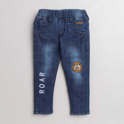 Polka Tots Blue Jeans-Lion Roar-Denim-For Infants