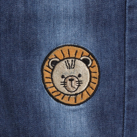 Polka Tots Blue Jeans-Lion Roar-Denim-For Infants