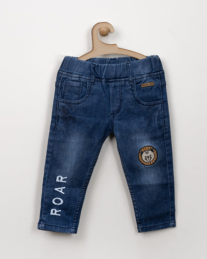 Polka Tots Blue Jeans-Lion Roar-Denim-For Infants