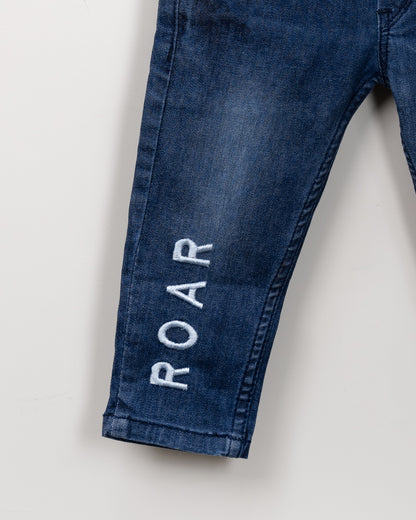 Polka Tots Blue Jeans-Lion Roar-Denim-For Infants