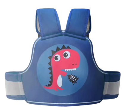 Polka Tots Baby Safety Travel Belt-3 Point Adjustable Strap-2 Way Carry Positions-For 1.5Y to 4Y (Upto 15kg)-Dinosaur